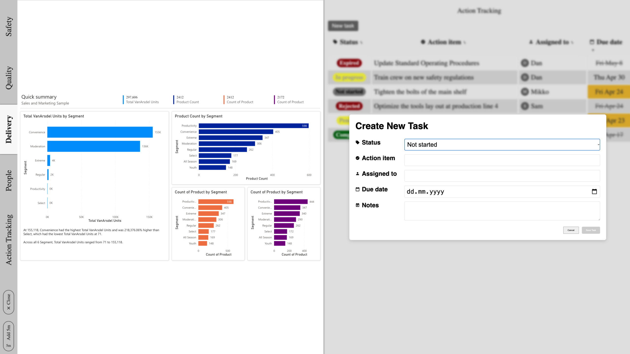 Action Items Tracker capture form