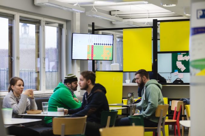 Officevibe on digital signage in Futurice office