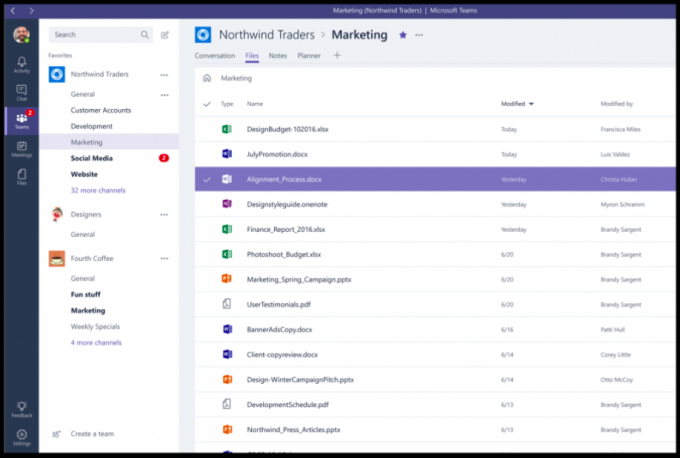 Microsoft Teams Demo account screenshot