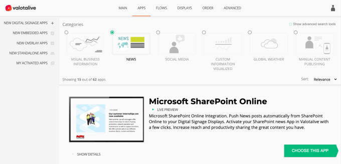 SharePoint App in Valotalive