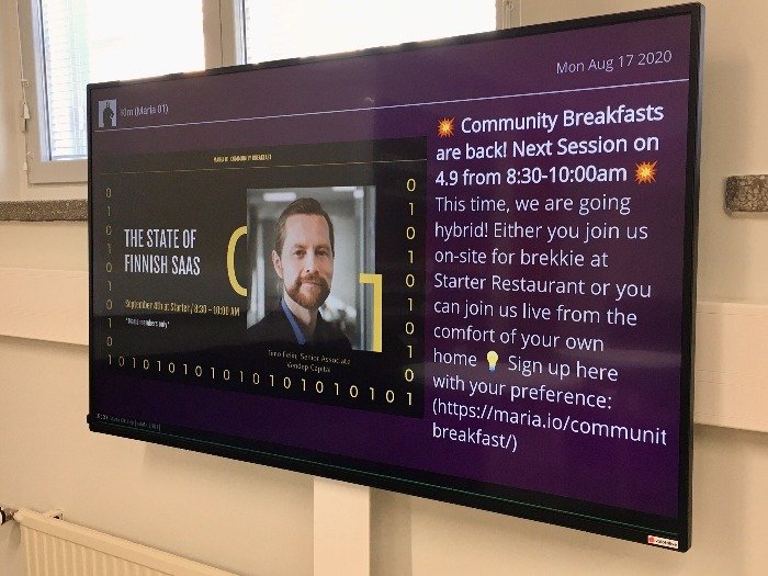 Slack Message on a display