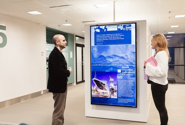 Workplace digital signage in office
